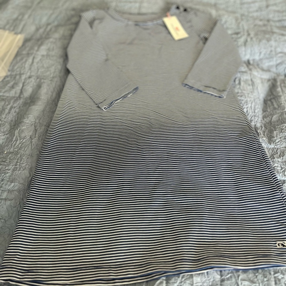 Vineyard Vines Navy White Striped Dress NWT Girls Mediim 10-12